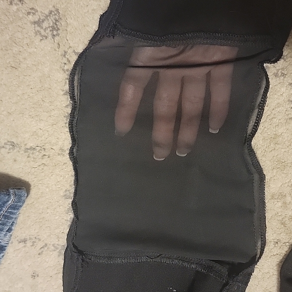 Paige Jimmy Jimmy Skinny 29 Black Midrise Jeans Sheer Panels - Picture 6 of 6